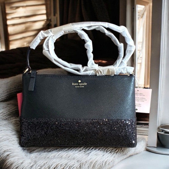 kate spade Handbags - Kate Spade NWT Flash Glitter Crossbody Black.